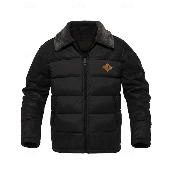 Baldric | Herren Winterjacke Gefüttert Fellkragen - Brown - Image 7