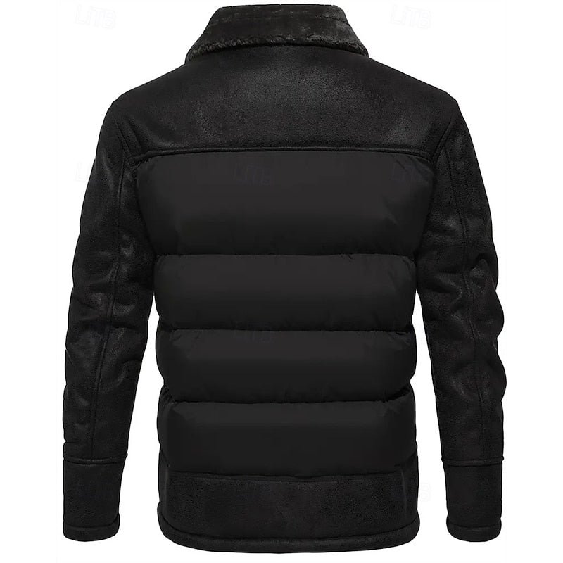 Baldric | Herren Winterjacke Gefüttert Fellkragen - Brown - Image 8