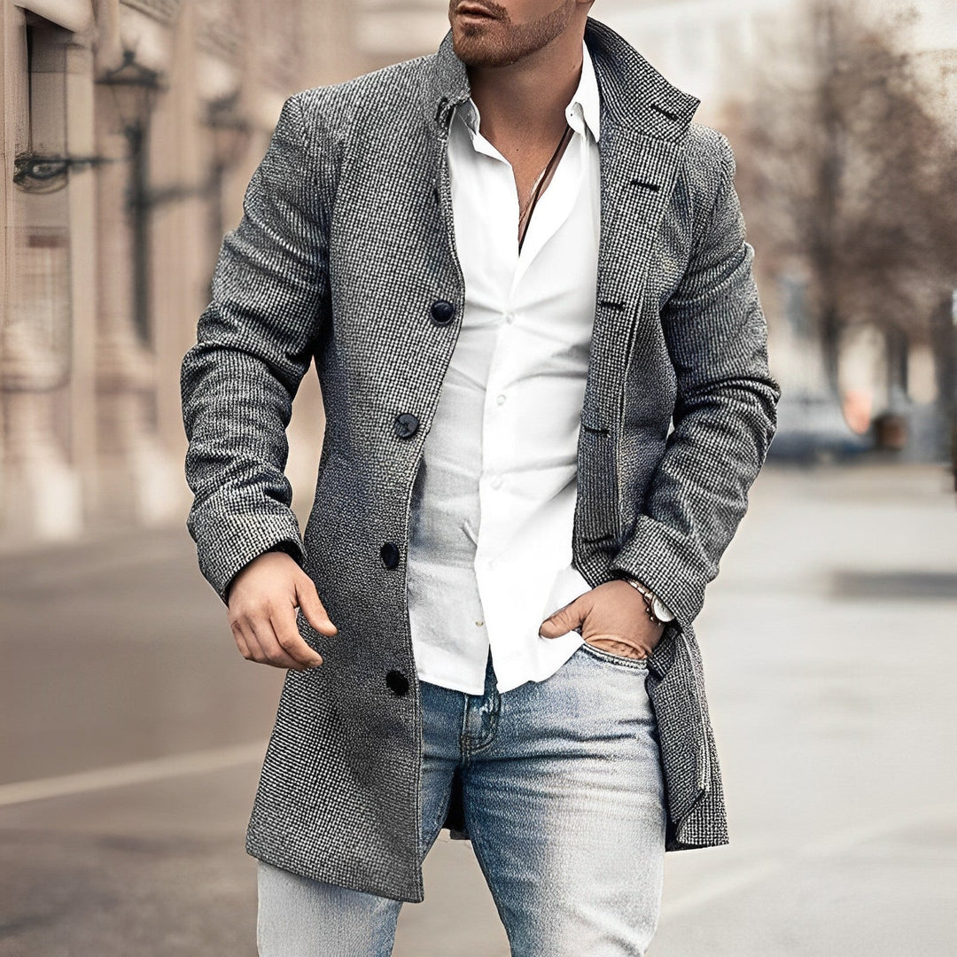 Bastian | Herren Langer Wintermantel mit Knopfleiste - Image 1