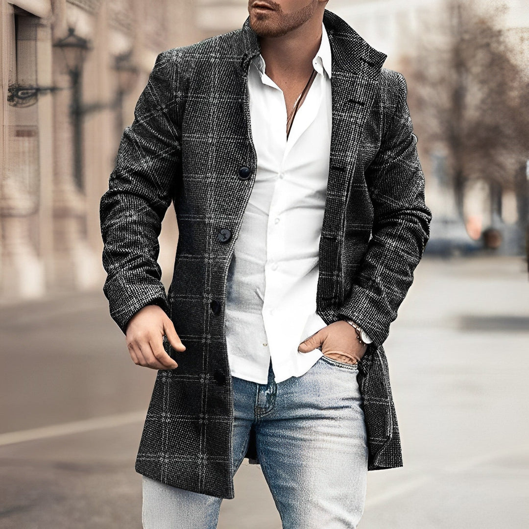 Bastian | Herren Langer Wintermantel mit Knopfleiste - Image 2