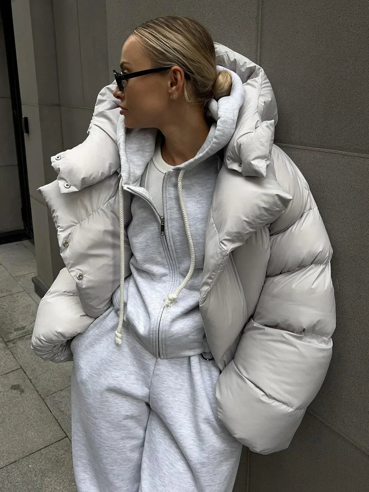 Belvaine | Damen Oversized Winterjacke mit Kapuze - Image 1