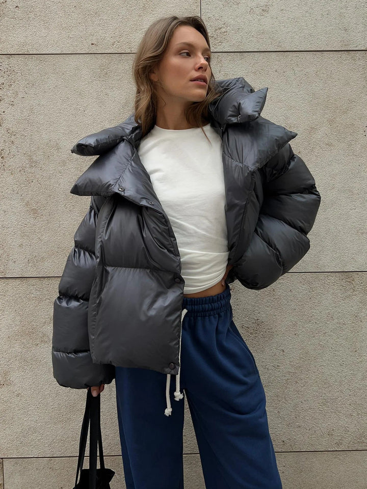 Belvaine | Damen Oversized Winterjacke mit Kapuze - Image 3