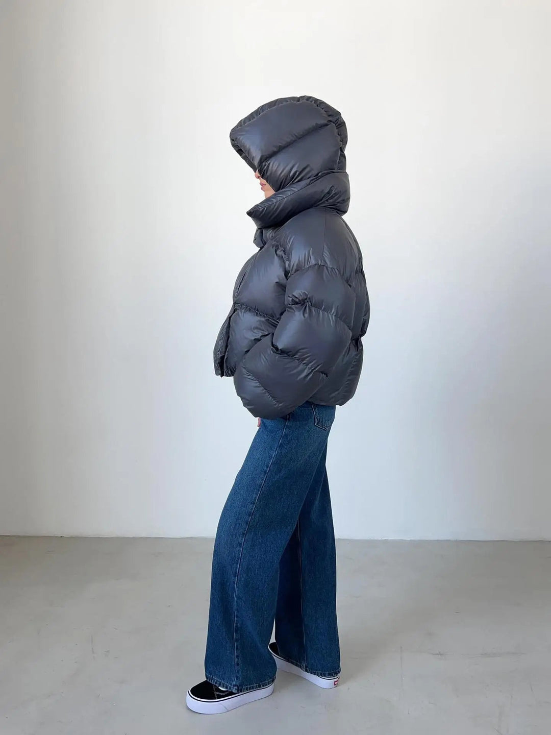 Belvaine | Damen Oversized Winterjacke mit Kapuze - Image 5