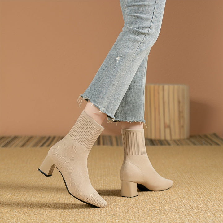 Belvinde | Damen Stiefeletten mit Blockabsatz - Navy - Image 10