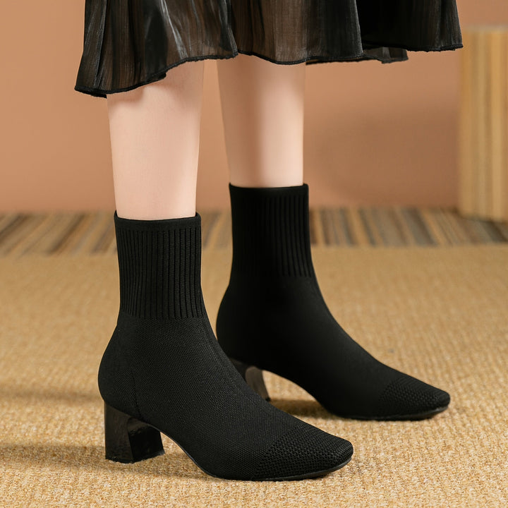 Belvinde | Damen Stiefeletten mit Blockabsatz - Navy - Image 11