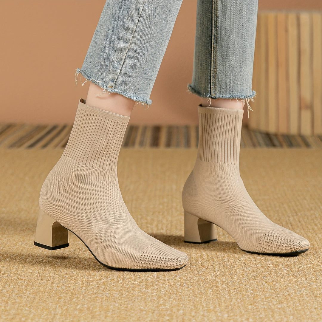 Belvinde | Damen Stiefeletten mit Blockabsatz - Navy - Image 12
