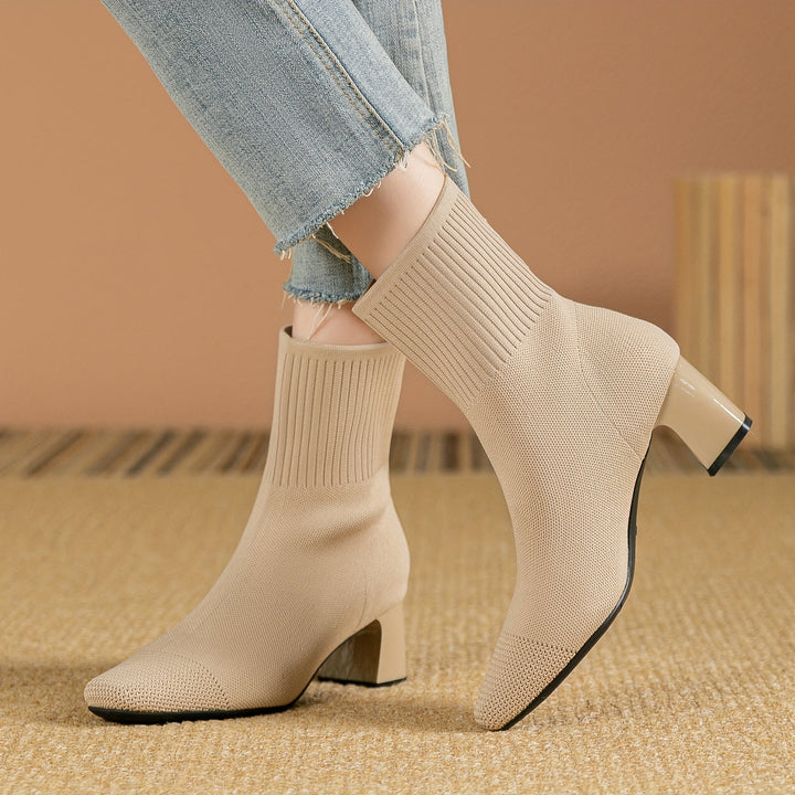 Belvinde | Damen Stiefeletten mit Blockabsatz - Navy - Image 13