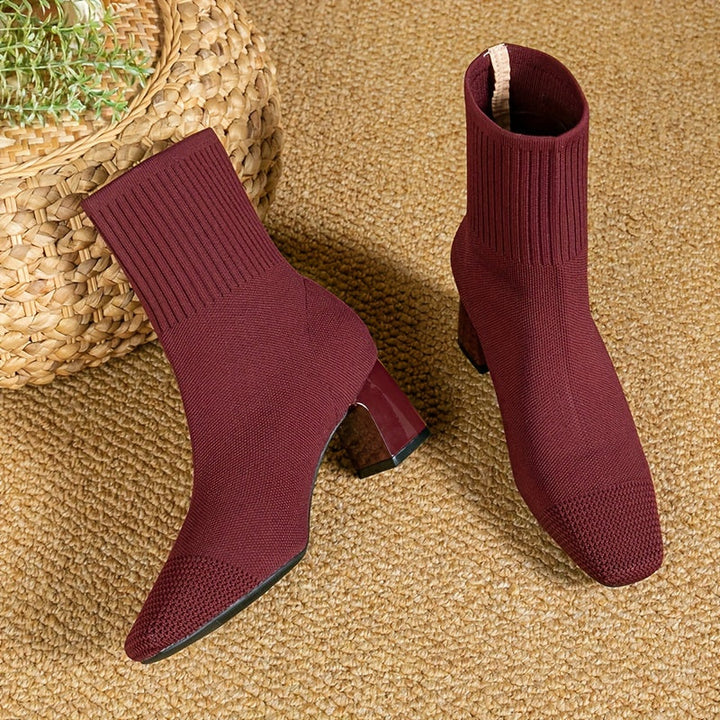 Belvinde | Damen Stiefeletten mit Blockabsatz - Navy - Image 14