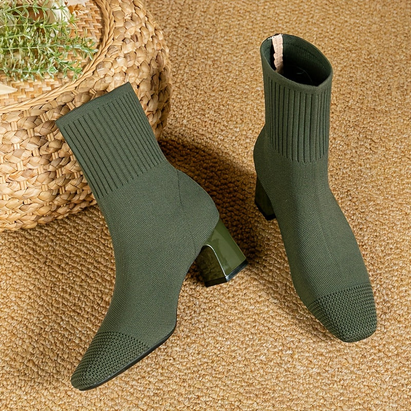 Belvinde | Damen Stiefeletten mit Blockabsatz - Navy - Image 2