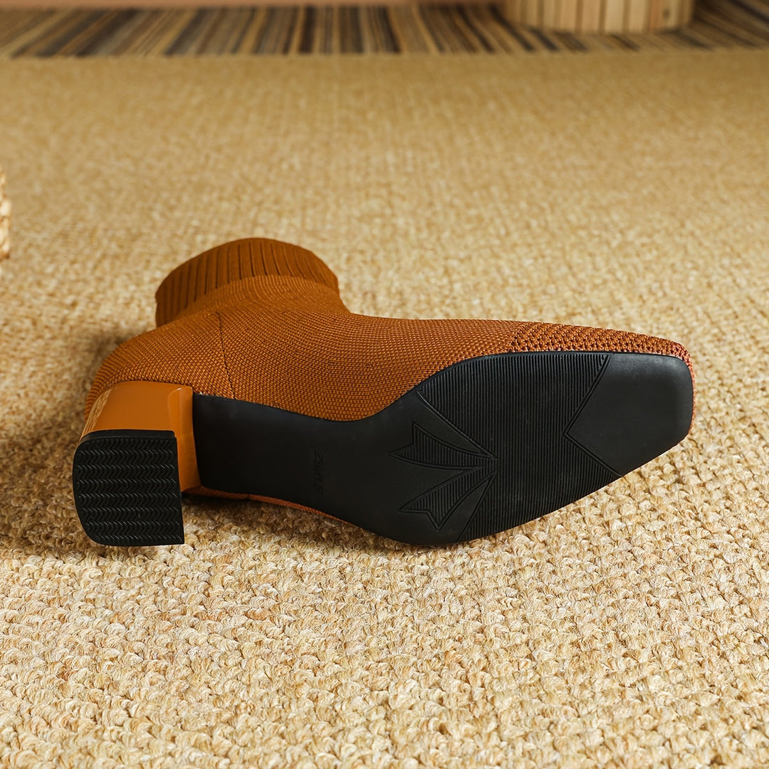 Belvinde | Damen Stiefeletten mit Blockabsatz - Navy - Image 6