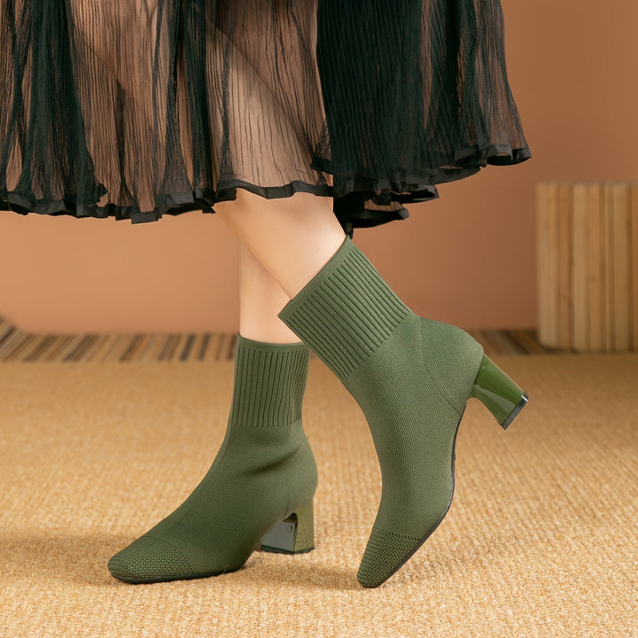 Belvinde | Damen Stiefeletten mit Blockabsatz - Navy - Image 7