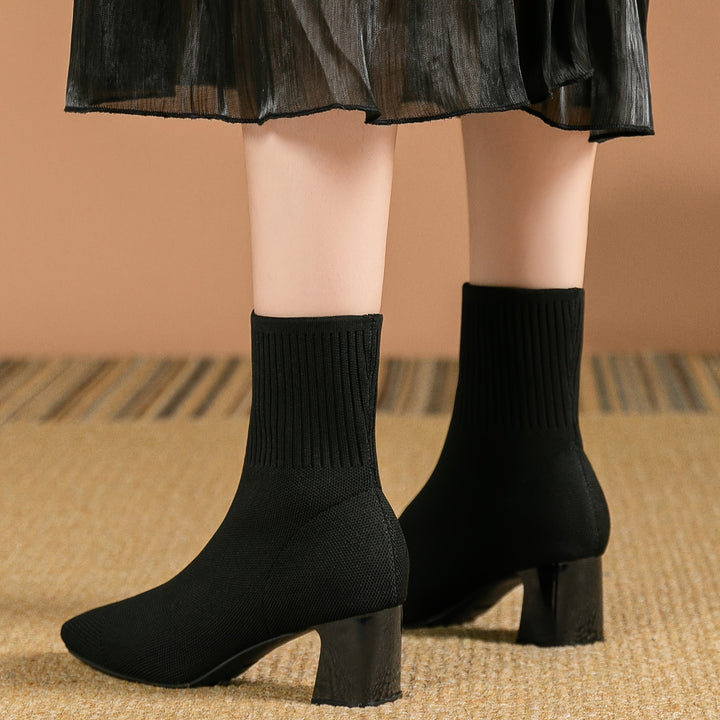 Belvinde | Damen Stiefeletten mit Blockabsatz - Navy - Image 8