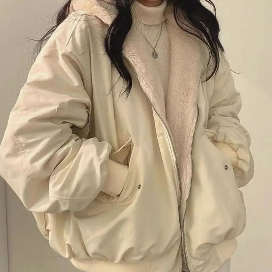 Belvinde | Damen Winterjacke Teddyfell Oversize - Image 1