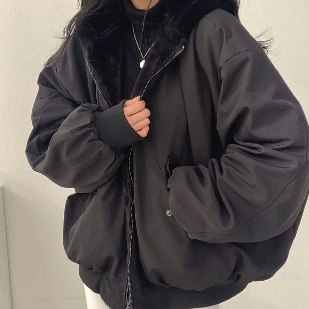 Belvinde | Damen Winterjacke Teddyfell Oversize - Image 2