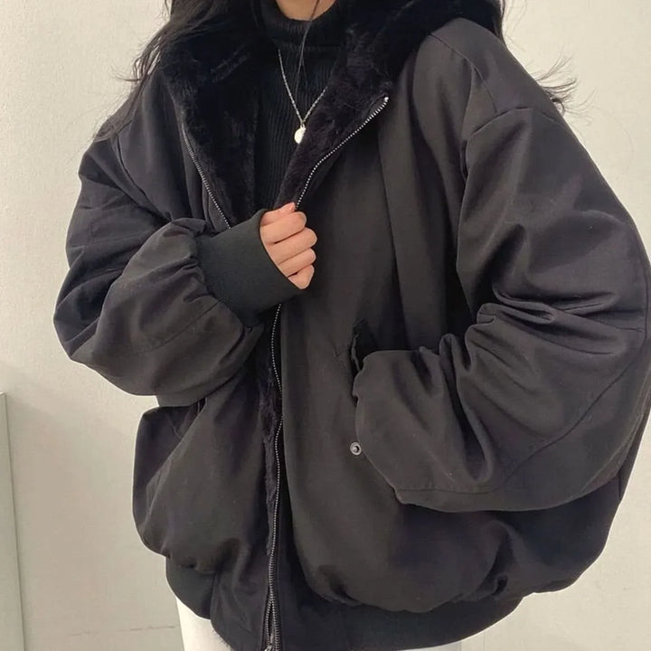Belvinde | Damen Winterjacke Teddyfell Oversize - Image 2