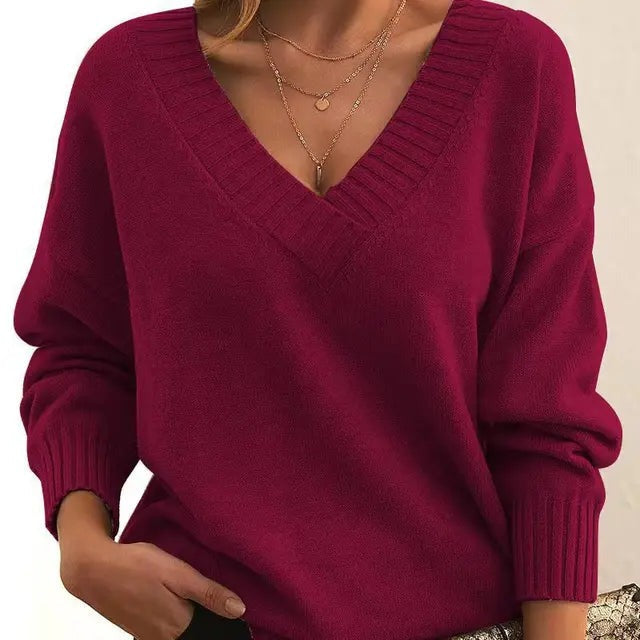 Belvora | Damen Pullover V-Ausschnitt Strickpulli - Image 10