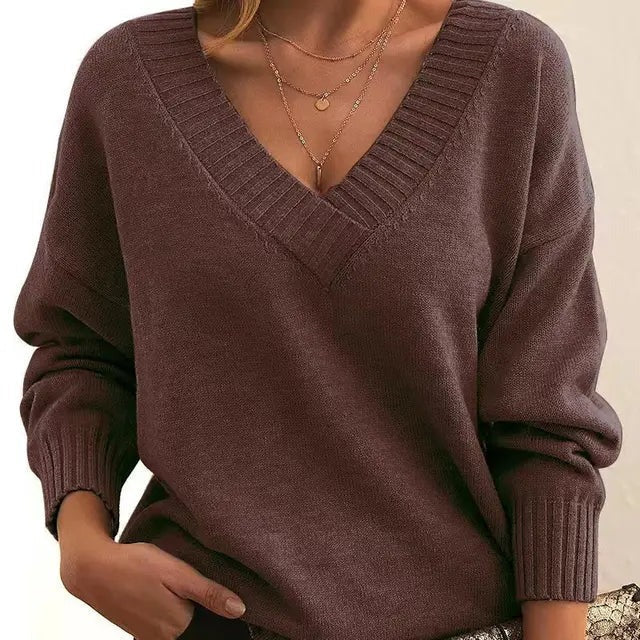 Belvora | Damen Pullover V-Ausschnitt Strickpulli - Image 12