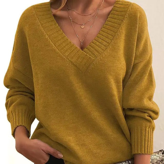Belvora | Damen Pullover V-Ausschnitt Strickpulli - Image 7