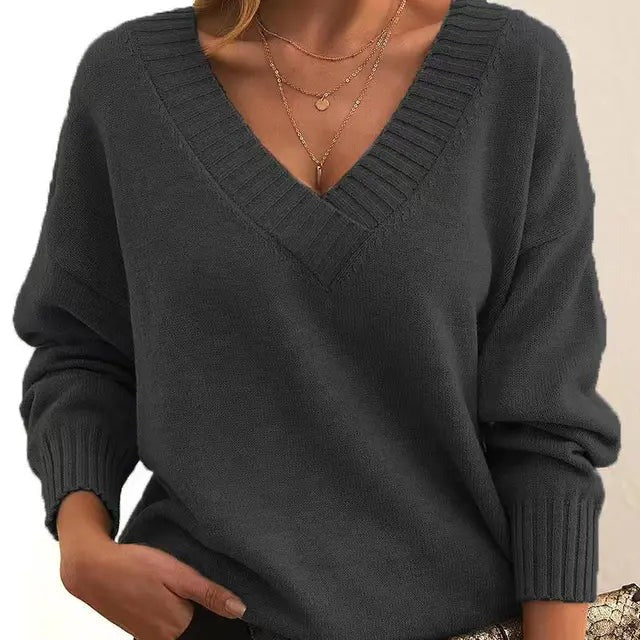 Belvora | Damen Pullover V-Ausschnitt Strickpulli - Image 8