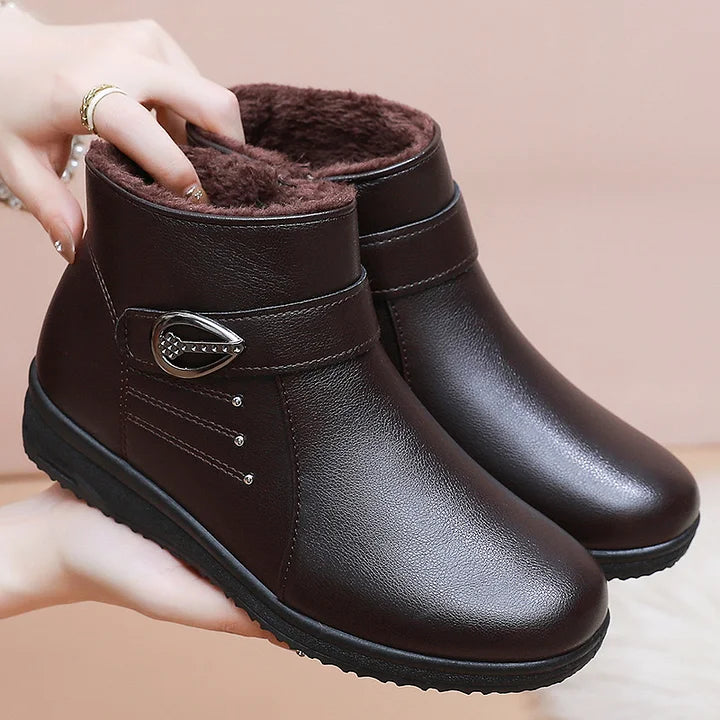 Belvorn | Damen Gefütterte Stiefeletten Winter - Dark Brown - Image 1