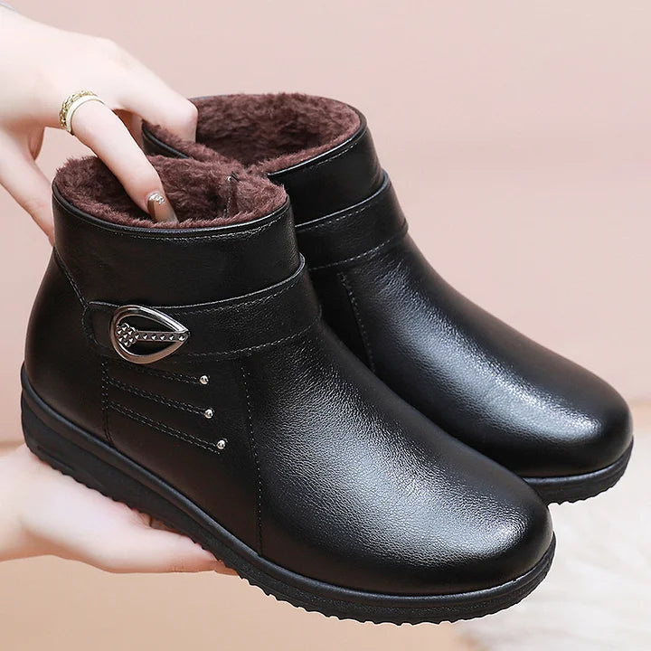 Belvorn | Damen Gefütterte Stiefeletten Winter - Dark Brown - Image 3