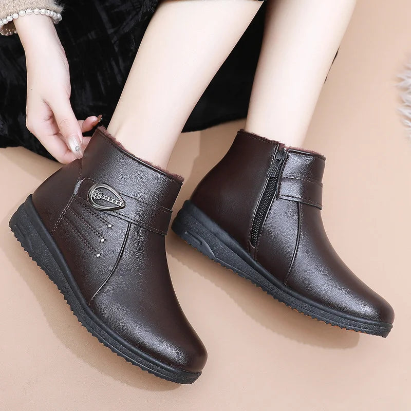 Belvorn | Damen Gefütterte Stiefeletten Winter - Dark Brown - Image 6