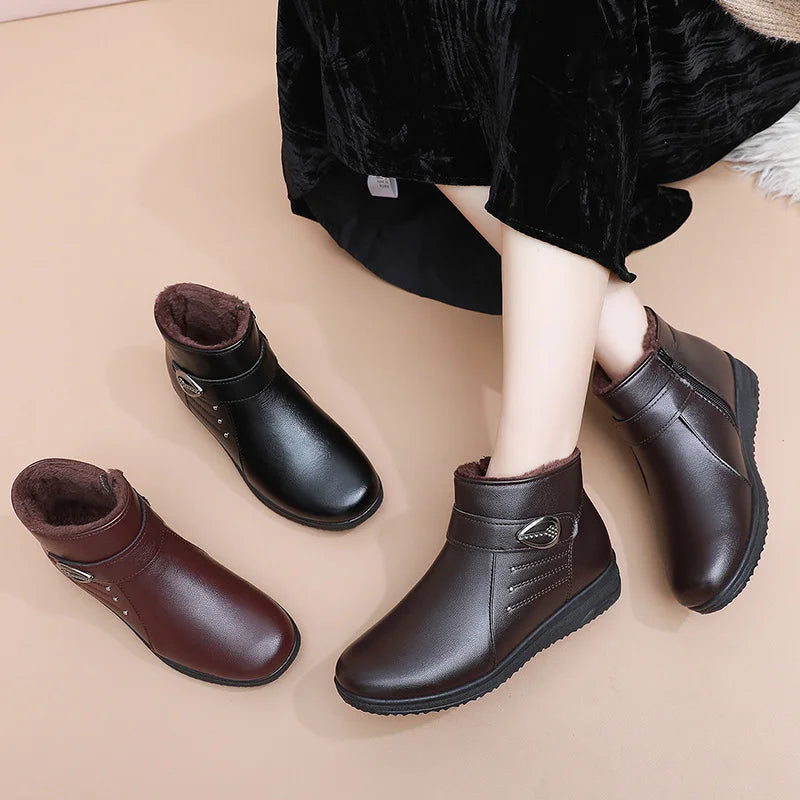 Belvorn | Damen Gefütterte Stiefeletten Winter - Dark Brown - Image 8