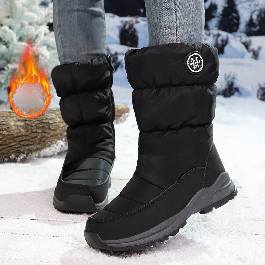 Berveld | Damen Winterstiefel gefüttert Schneestiefel - Black - Image 1