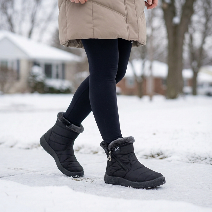 Bervild | Damen Stiefeletten Wasserdicht Winterstiefel - Black - Image 2