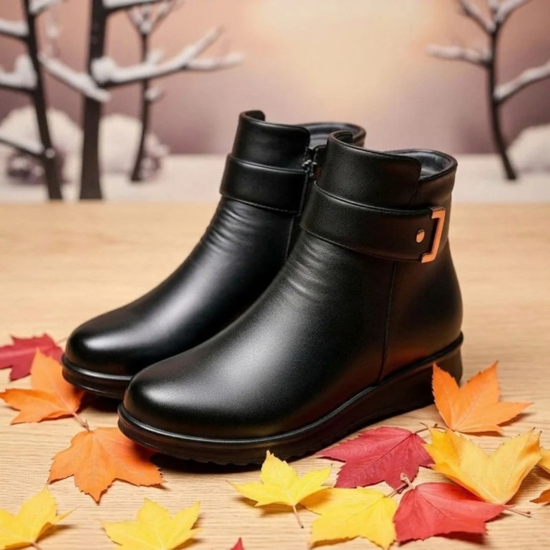 Bervona | Damen Winterstiefel Stiefeletten Schwarz - Black - Image 3