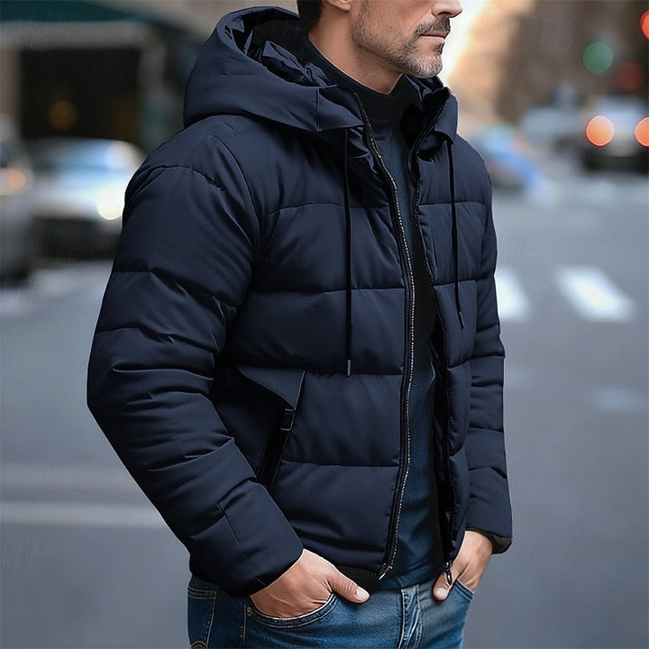 Borwin | Herren Steppjacke mit Kapuze Winterjacke - Dark Grey - Image 2