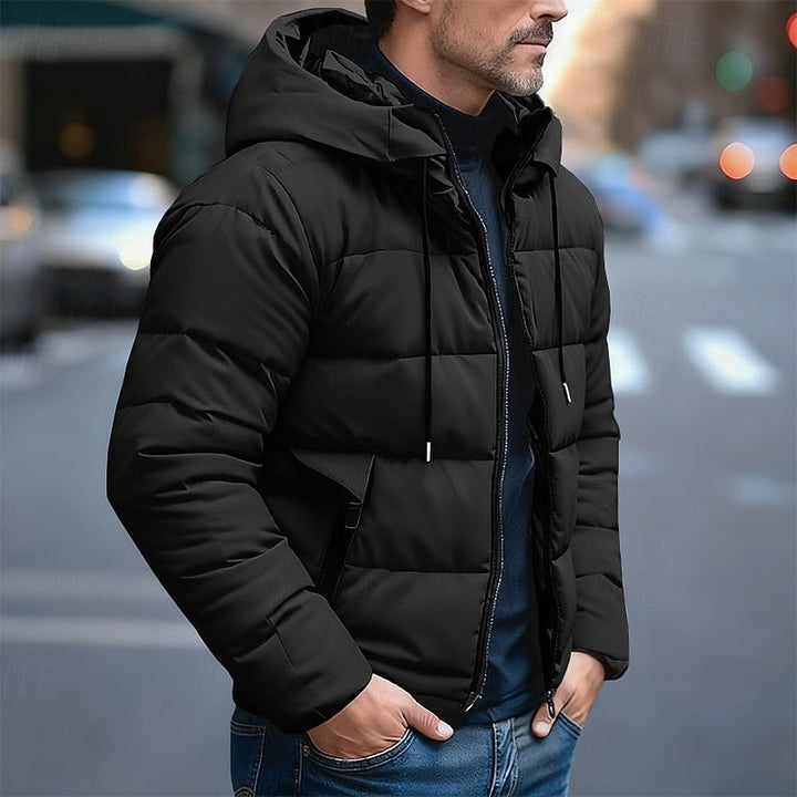 Borwin | Herren Steppjacke mit Kapuze Winterjacke - Dark Grey - Image 3