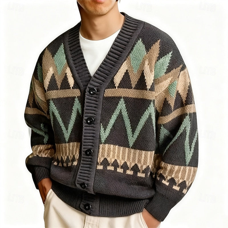 Brendolf | Herren Strickjacke Geometrisches Muster - Image 3