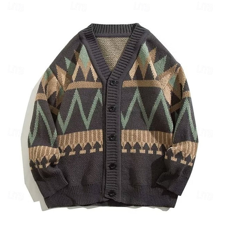 Brendolf | Herren Strickjacke Geometrisches Muster - Image 4
