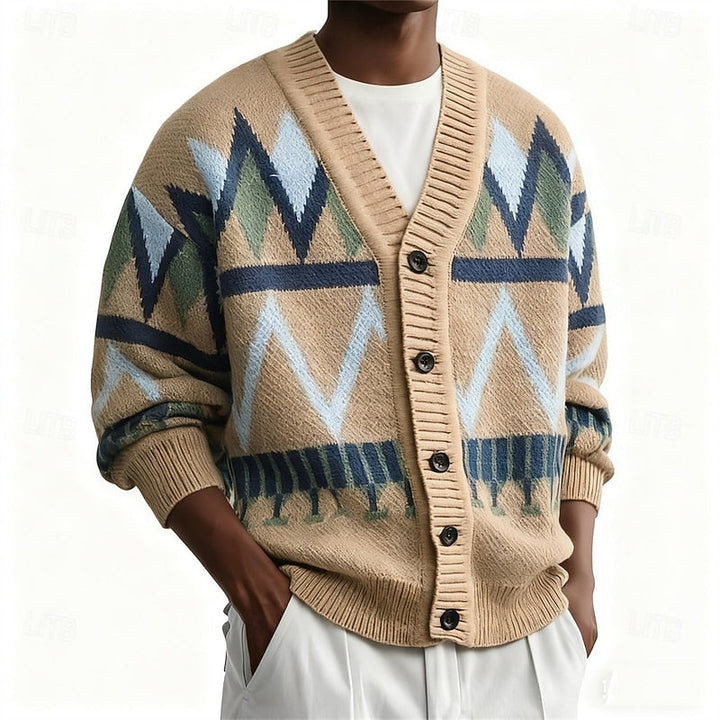 Brendolf | Herren Strickjacke Geometrisches Muster - Image 6