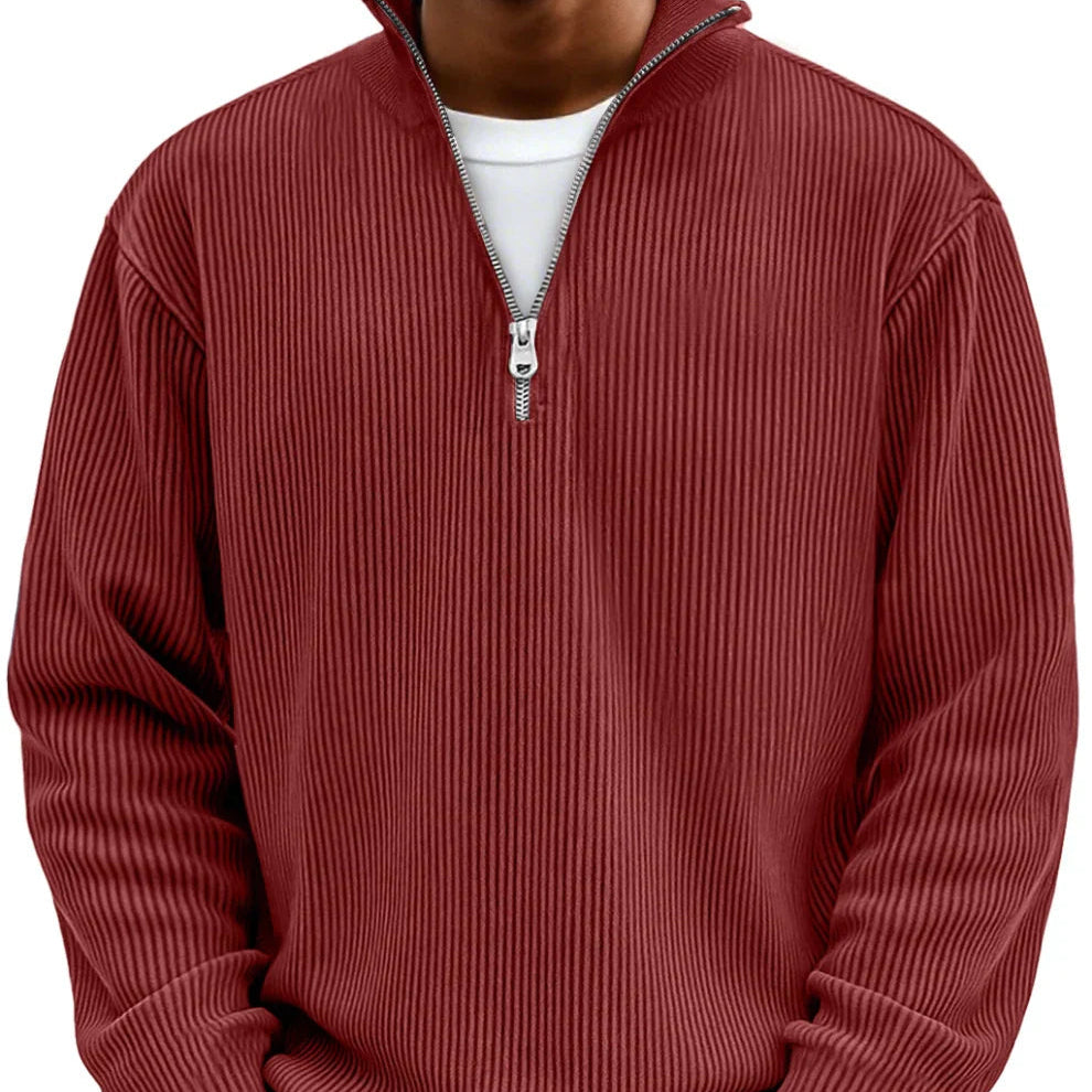 Brenvik | Herren Strickpullover mit Halbzip - Light Blue - Image 10