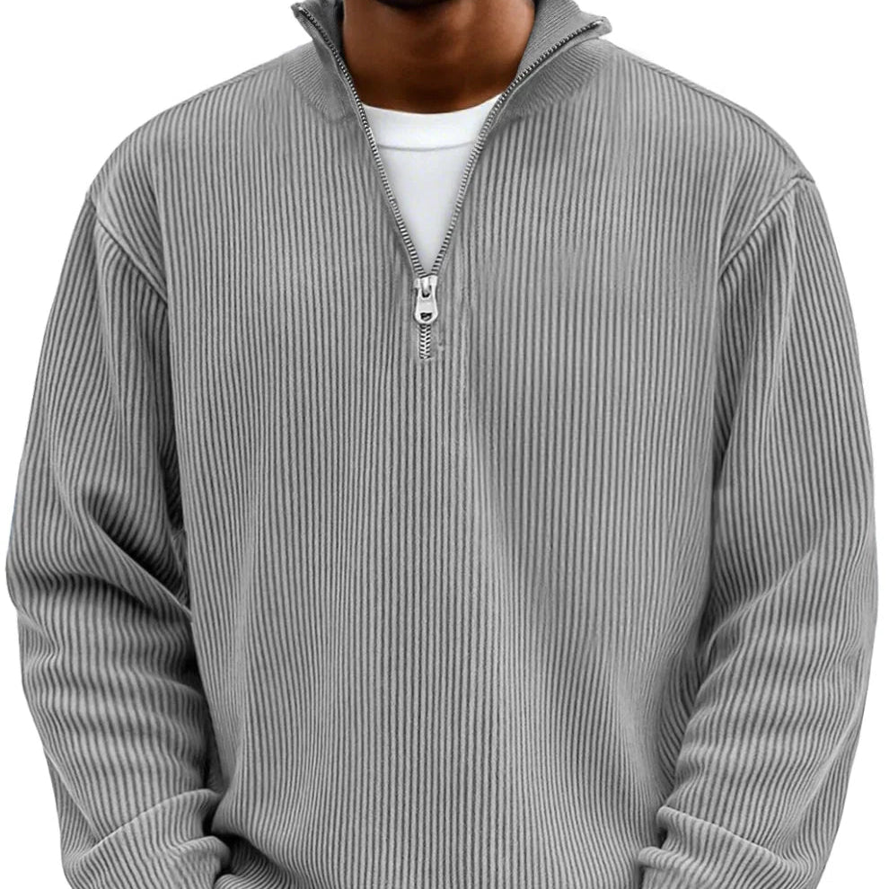 Brenvik | Herren Strickpullover mit Halbzip - Light Blue - Image 2