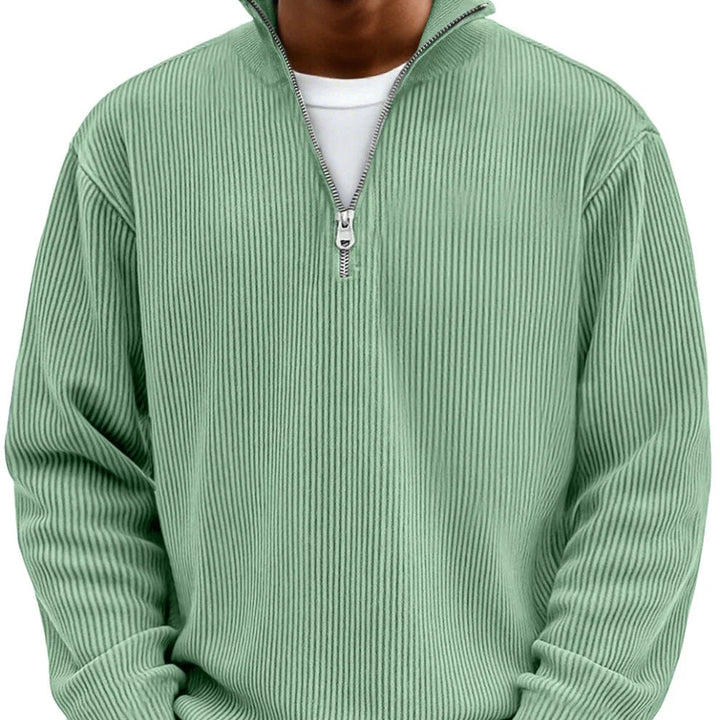 Brenvik | Herren Strickpullover mit Halbzip - Light Blue - Image 3