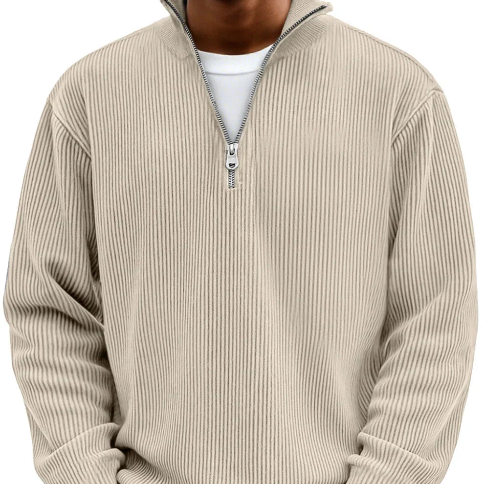 Brenvik | Herren Strickpullover mit Halbzip - Light Blue - Image 4