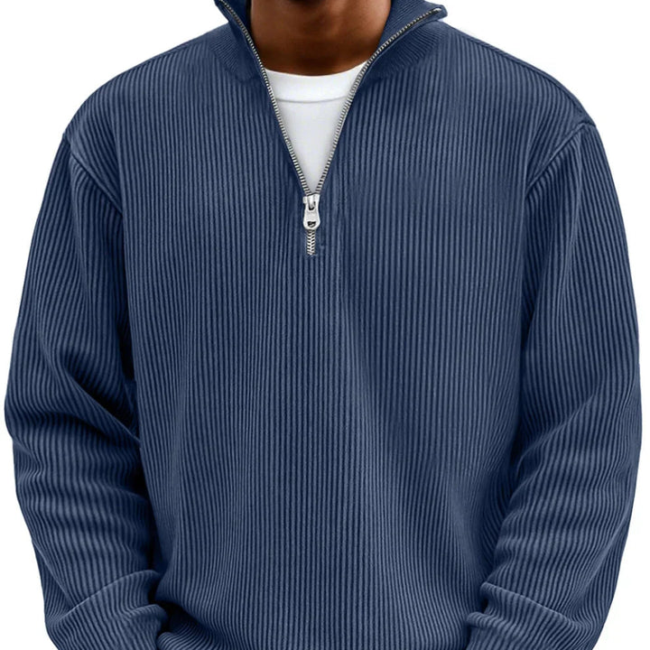 Brenvik | Herren Strickpullover mit Halbzip - Light Blue - Image 5