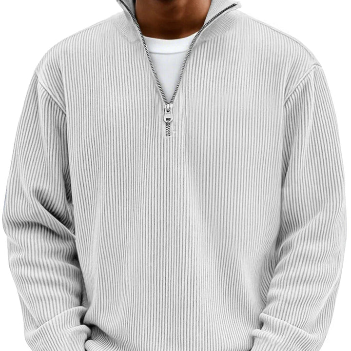Brenvik | Herren Strickpullover mit Halbzip - Light Blue - Image 6