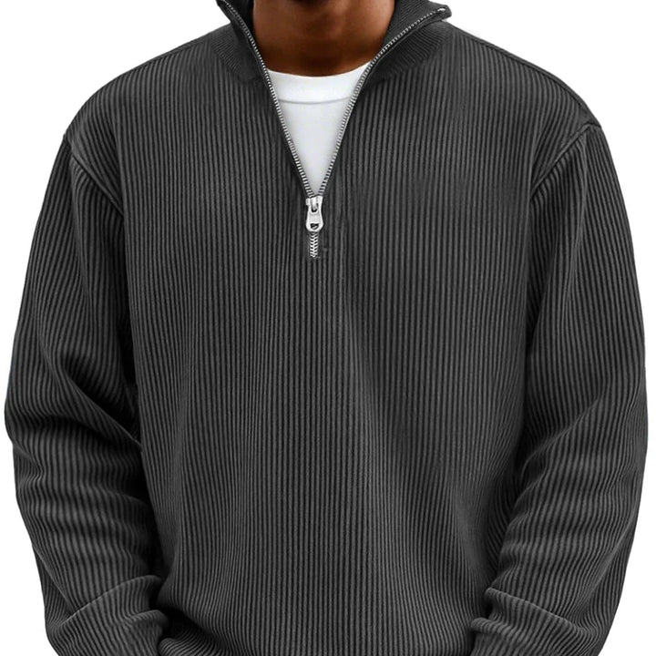 Brenvik | Herren Strickpullover mit Halbzip - Light Blue - Image 7