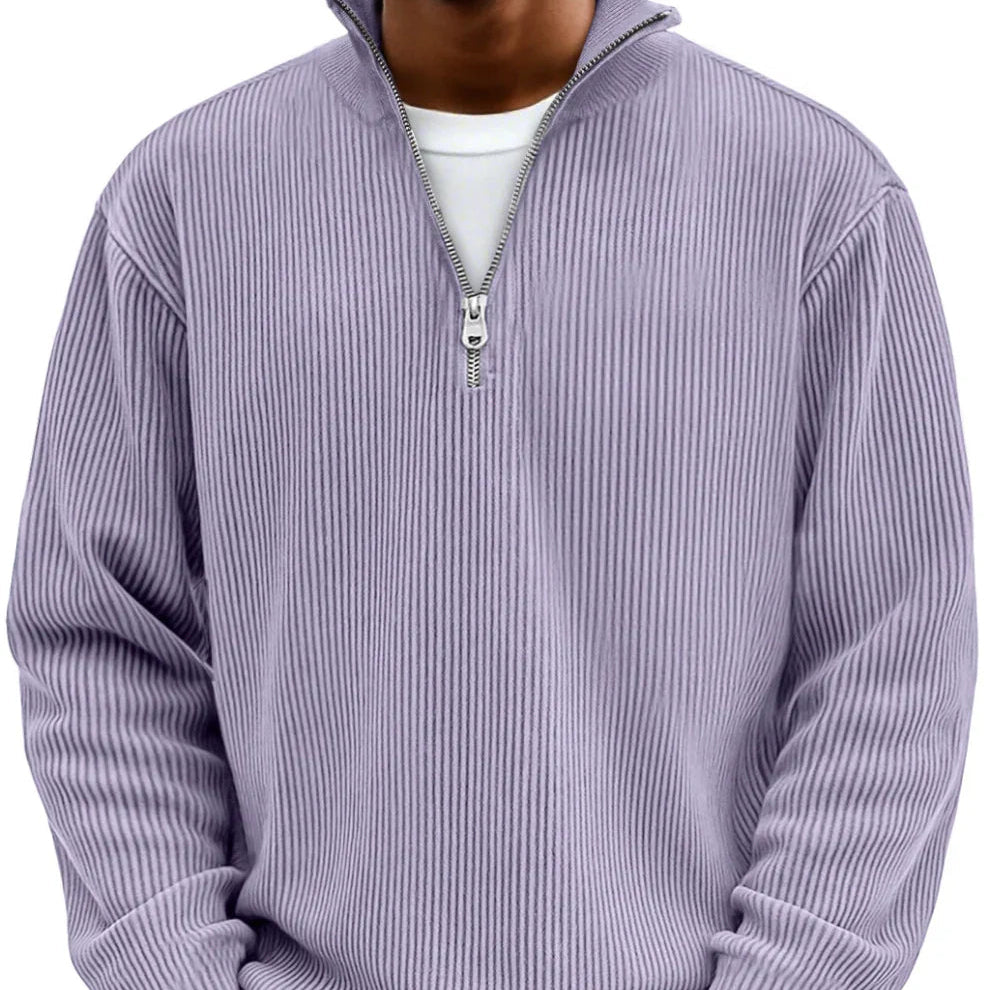 Brenvik | Herren Strickpullover mit Halbzip - Light Blue - Image 9