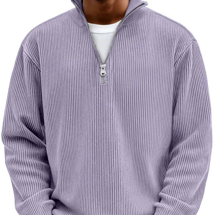 Brenvik | Herren Strickpullover mit Halbzip - Light Blue - Image 9