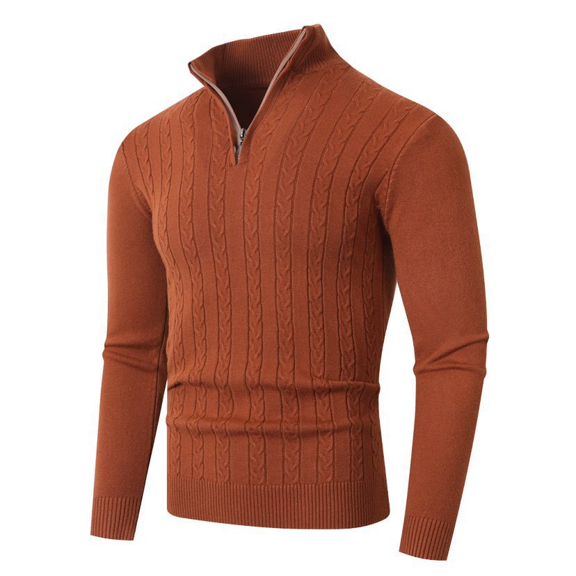 Brenvik | Herren Strickpullover Zopfmuster Reißverschluss - Grey - Image 10
