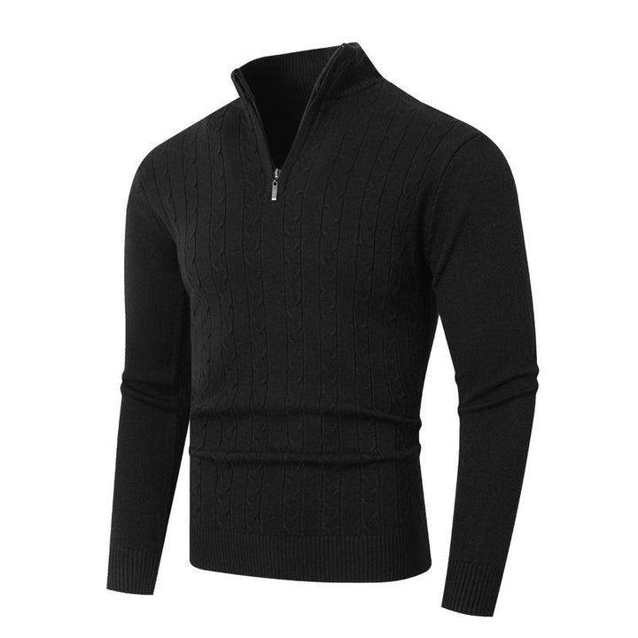 Brenvik | Herren Strickpullover Zopfmuster Reißverschluss - Grey - Image 11