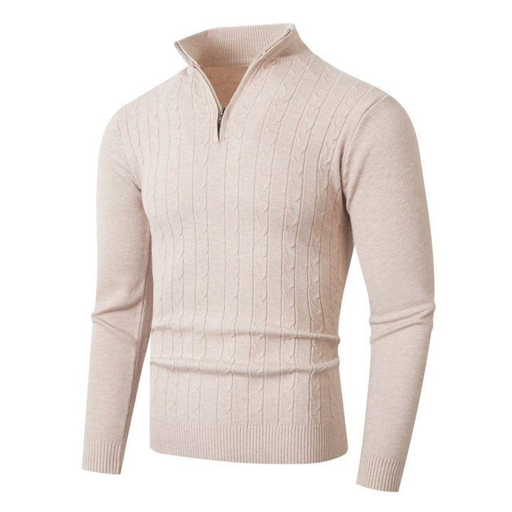 Brenvik | Herren Strickpullover Zopfmuster Reißverschluss - Grey - Image 6