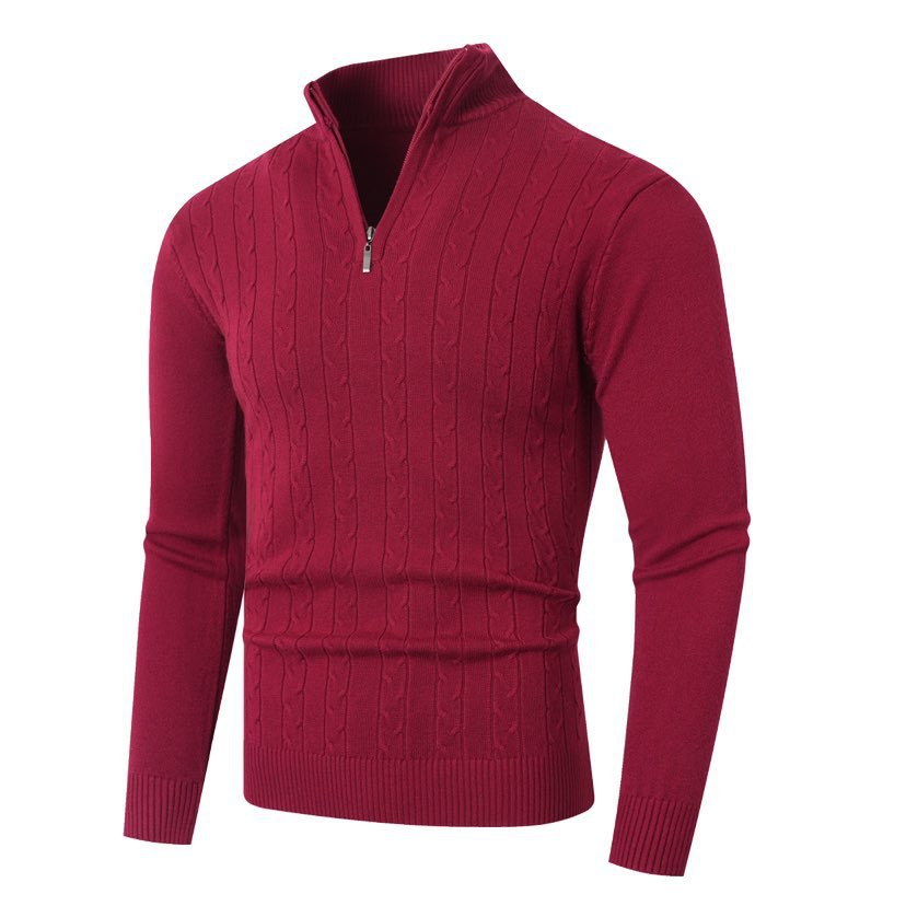Brenvik | Herren Strickpullover Zopfmuster Reißverschluss - Grey - Image 8