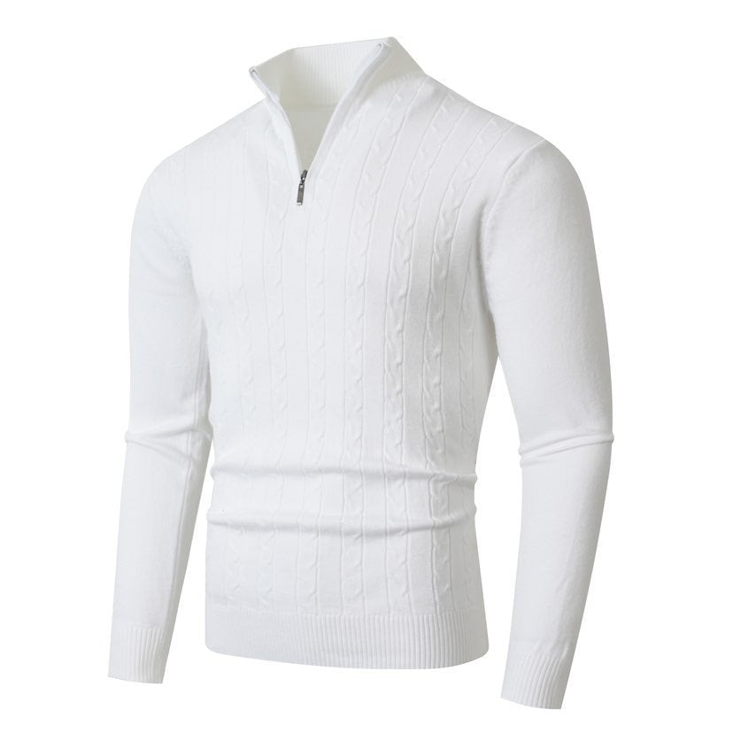 Brenvik | Herren Strickpullover Zopfmuster Reißverschluss - Grey - Image 9