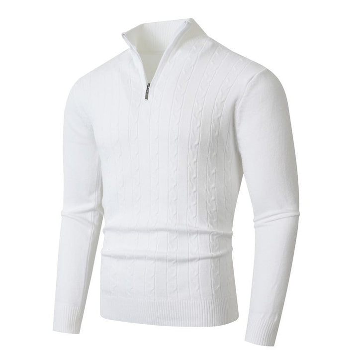 Brenvik | Herren Strickpullover Zopfmuster Reißverschluss - Grey - Image 9